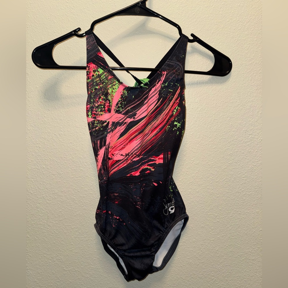 Simone Biles Black and Pink Leotard